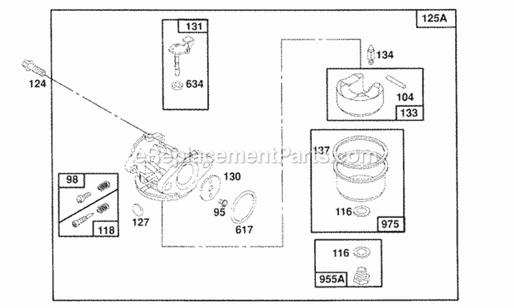 Page D Diagram and Parts List for 122702-0146-01  Briggs and Stratton Engine